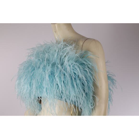 “Bronx & Banco Afiya Feather Top – Blue Ostrich Feathers, Size XS, Stunning!” - Picture 14 of 15